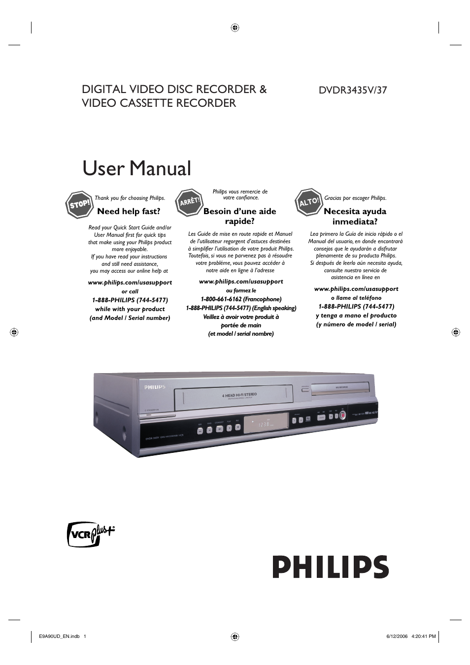 Philips DVDR3435V-37 User Manual | 104 pages