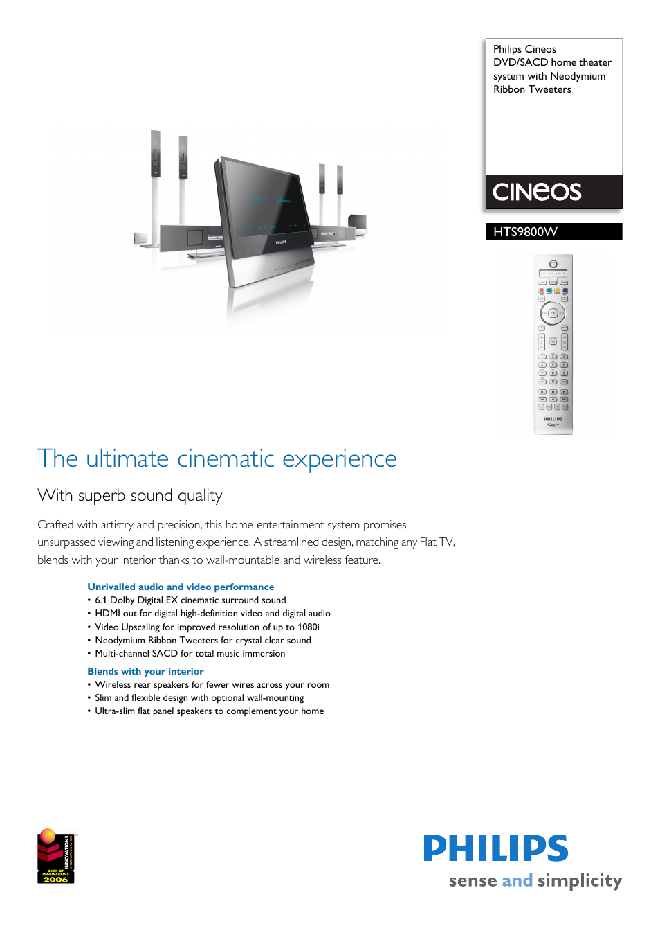 Philips HTS9800W-37B User Manual | 3 pages