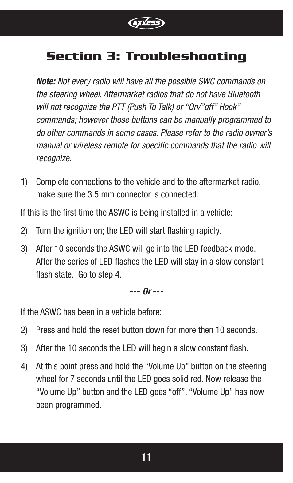 Axxess Interface ASWC User Manual | Page 11 / 20
