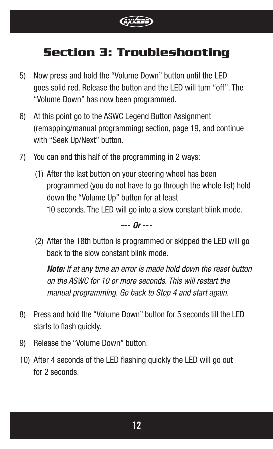 Axxess Interface ASWC User Manual | Page 12 / 20