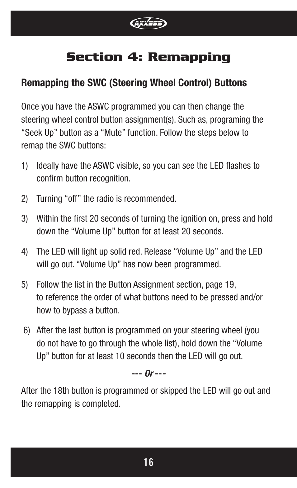 Axxess Interface ASWC User Manual | Page 16 / 20