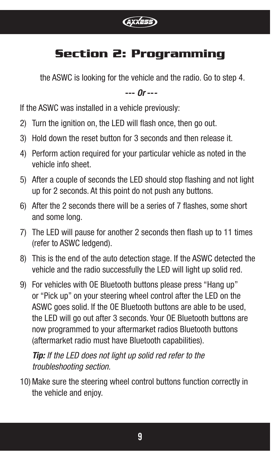 Axxess Interface ASWC User Manual | Page 9 / 20