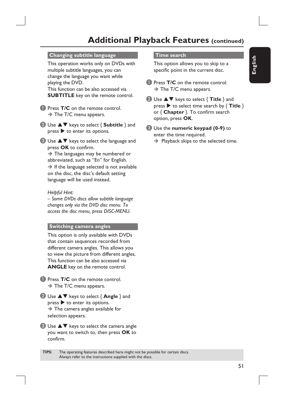 Additional playback features | Philips DVDR3390-37 User Manual | Page 51 / 67