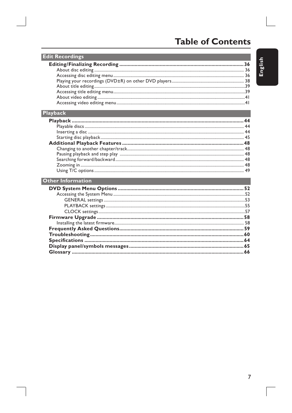 Philips DVDR3390-37 User Manual | Page 7 / 67
