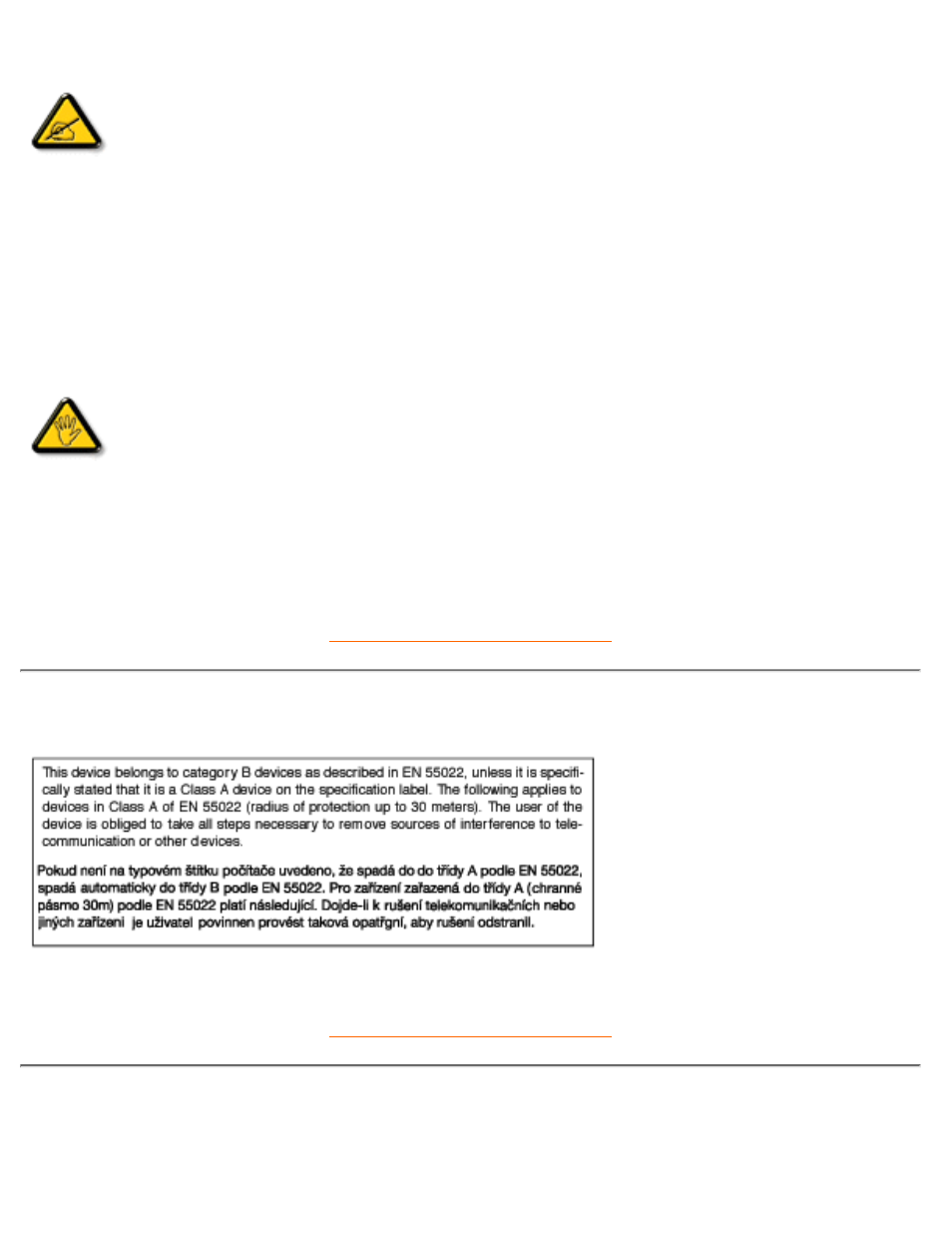 En 55022 compliance (czech republic, Only), Vcci class 2 notice (japan only) | Philips 170W4P7499 User Manual | Page 42 / 76