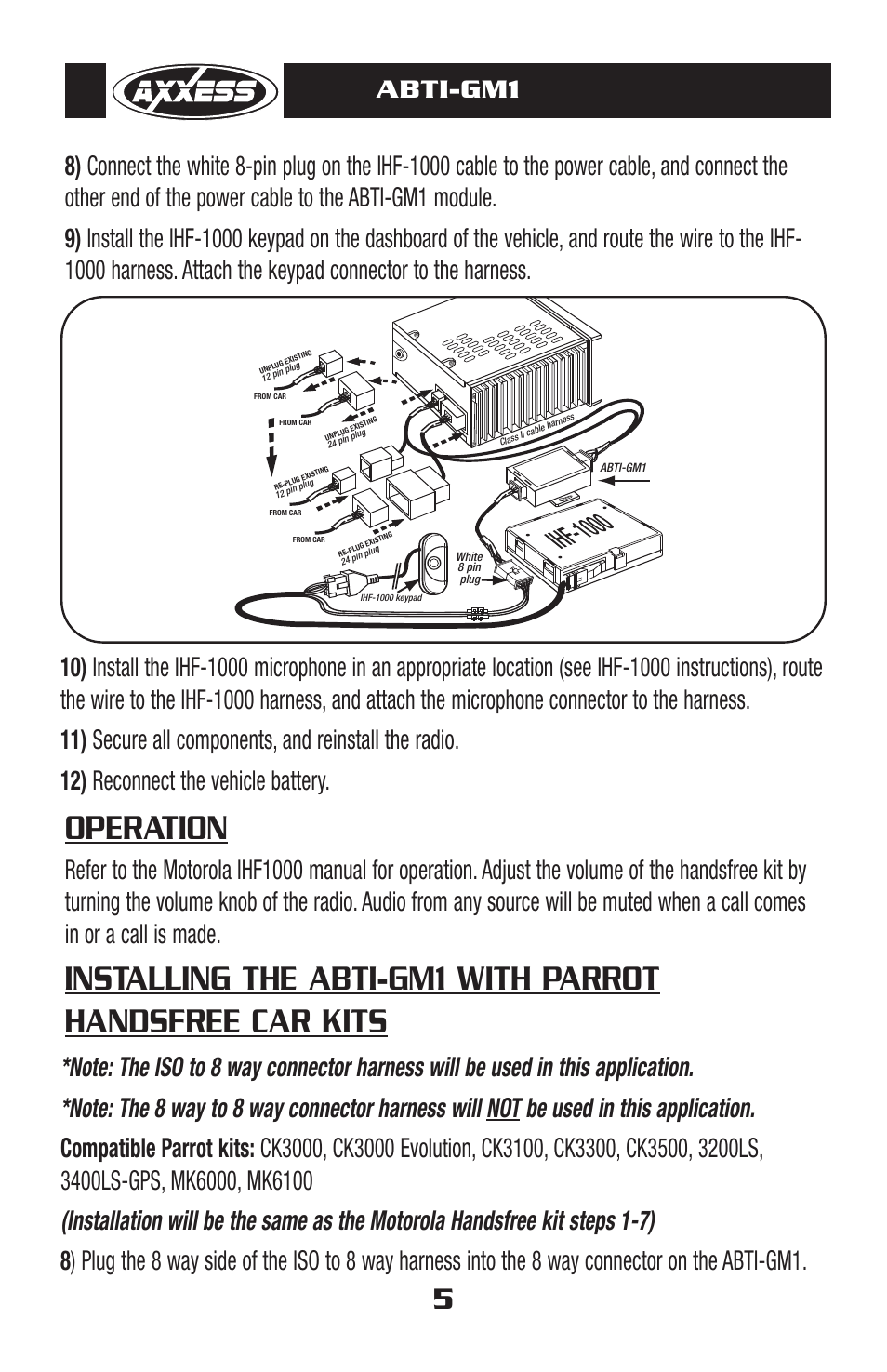 Operation, Abti-gm1 | Axxess Interface ABTI-GM1 User Manual | Page 6 / 8
