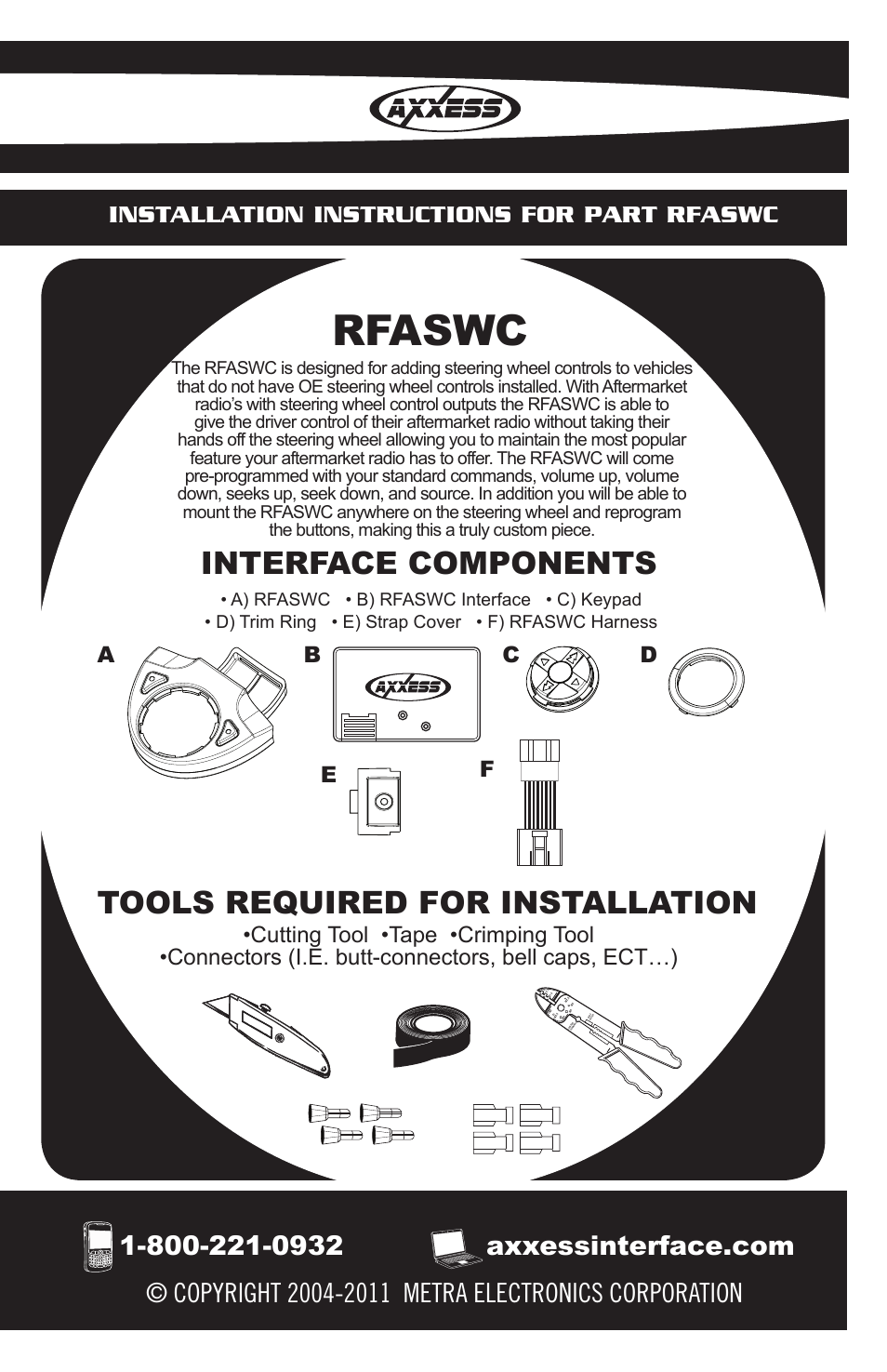 Axxess Interface RFASWC User Manual | 12 pages
