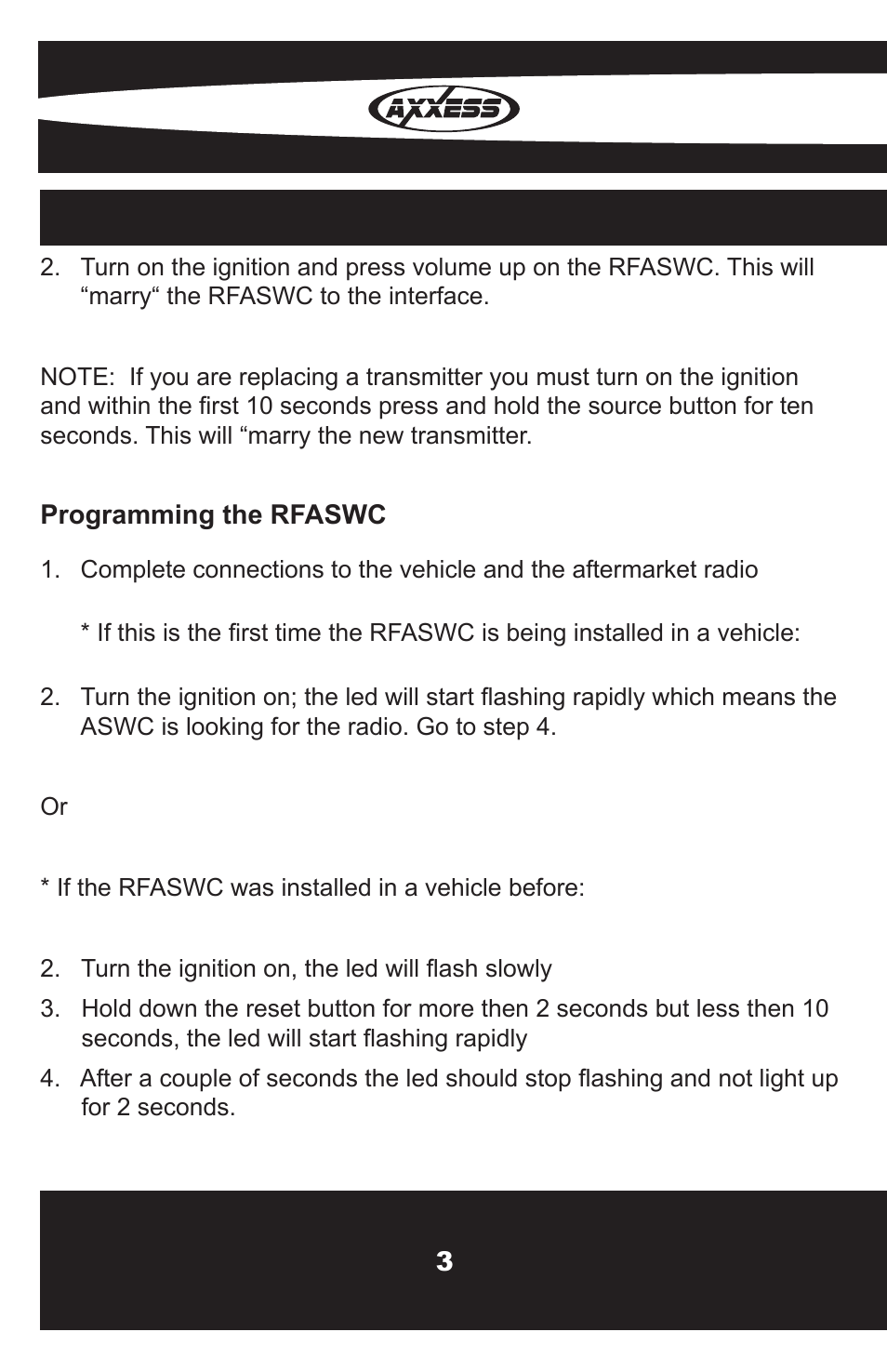 Axxess Interface RFASWC User Manual | Page 4 / 12