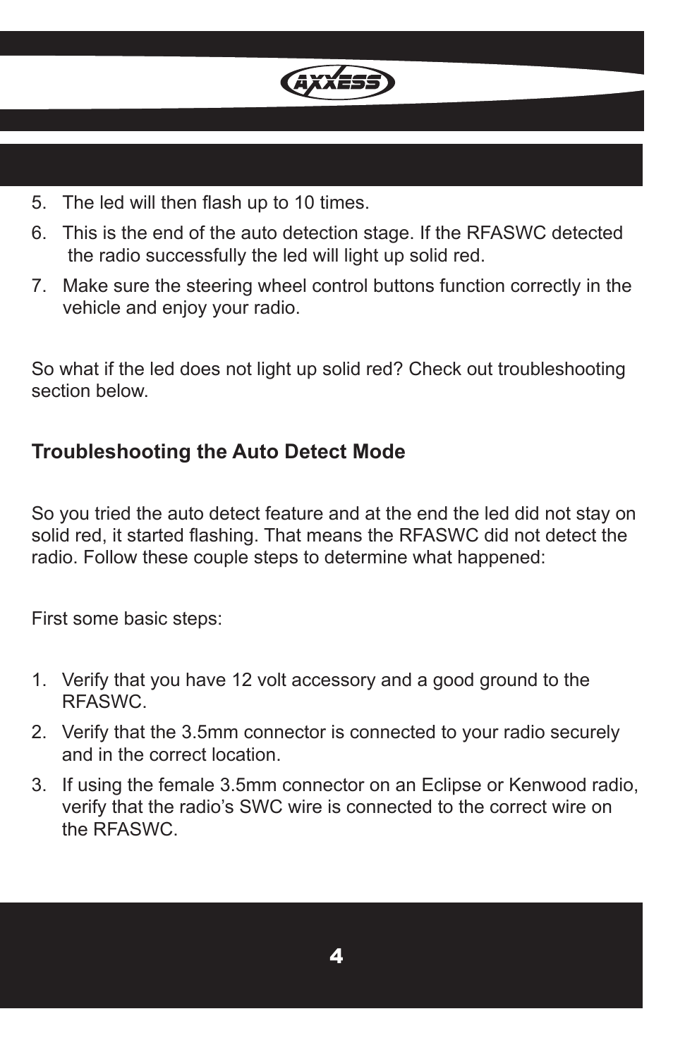 Axxess Interface RFASWC User Manual | Page 5 / 12