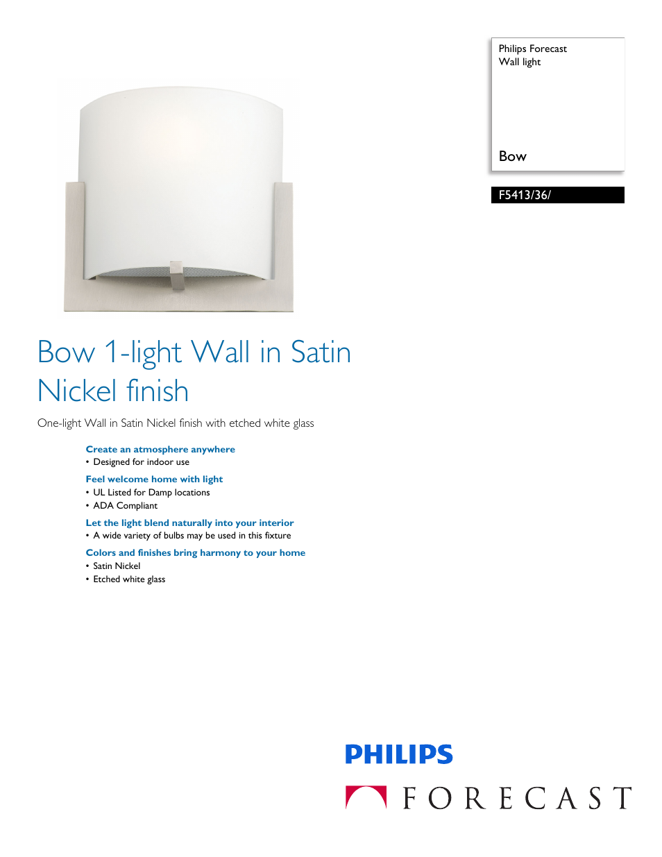 Philips F541336 User Manual | 2 pages