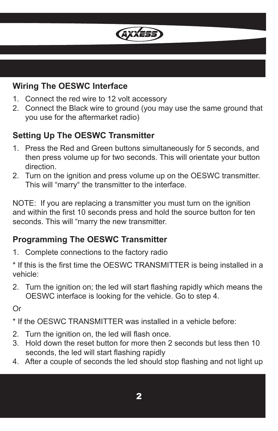 Axxess Interface OESWC-8113-RF User Manual | Page 3 / 8