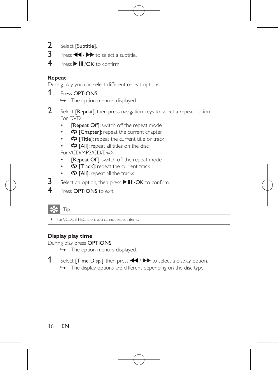 Philips Portable DVD Player PD9016P 22.9 cm 9" LCD Dual DVD players User Manual | Page 17 / 26