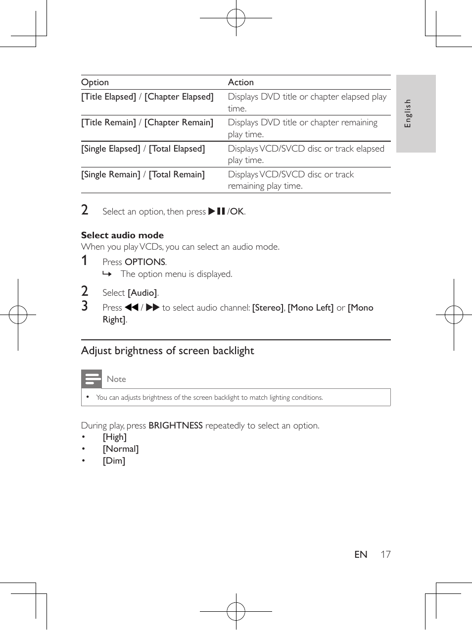 Philips Portable DVD Player PD9016P 22.9 cm 9" LCD Dual DVD players User Manual | Page 18 / 26