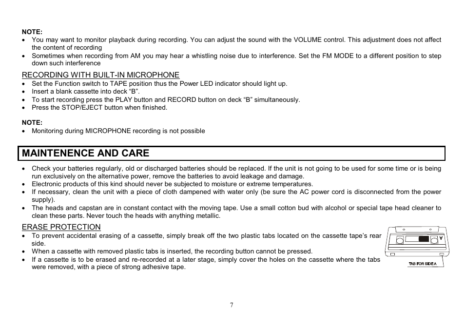 Maintenence and care | Hyundai H-2203 User Manual | Page 7 / 17