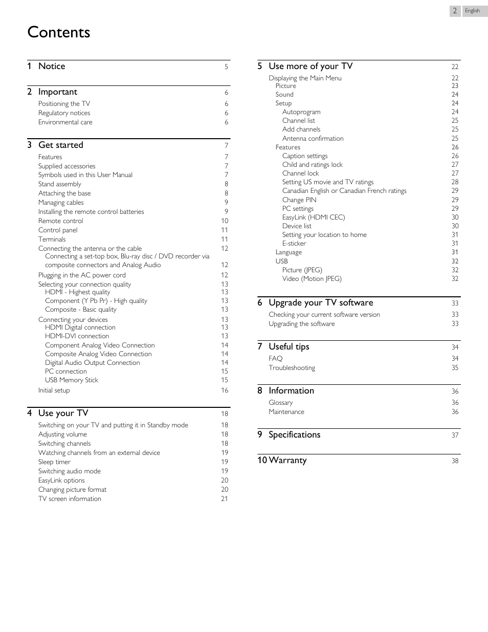 Philips 24PFL4508-F7 User Manual | Page 2 / 39