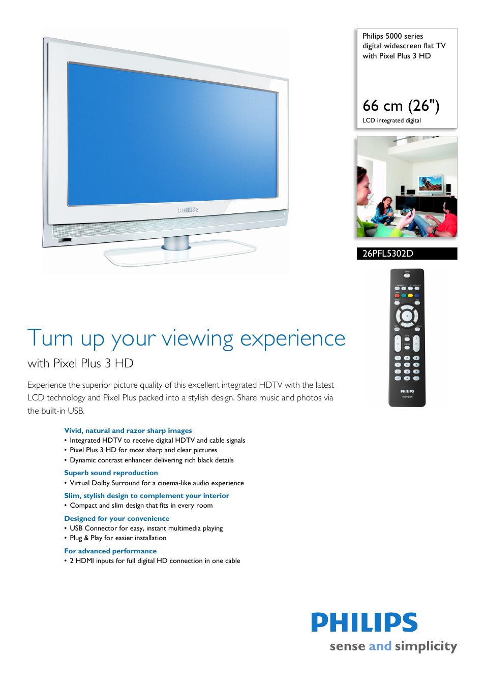 Philips 26PFL5302D-37 User Manual | 3 pages