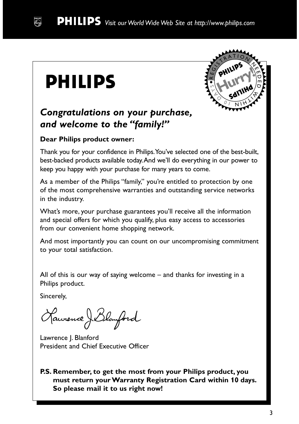 Hurry | Philips MX5900SA-37B User Manual | Page 3 / 52