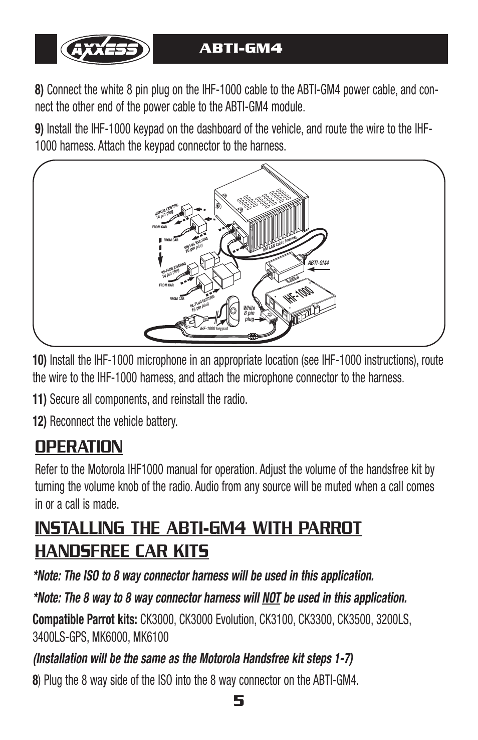Operation, Abti-gm4 | Axxess Interface ABTI-GM4 User Manual | Page 6 / 8