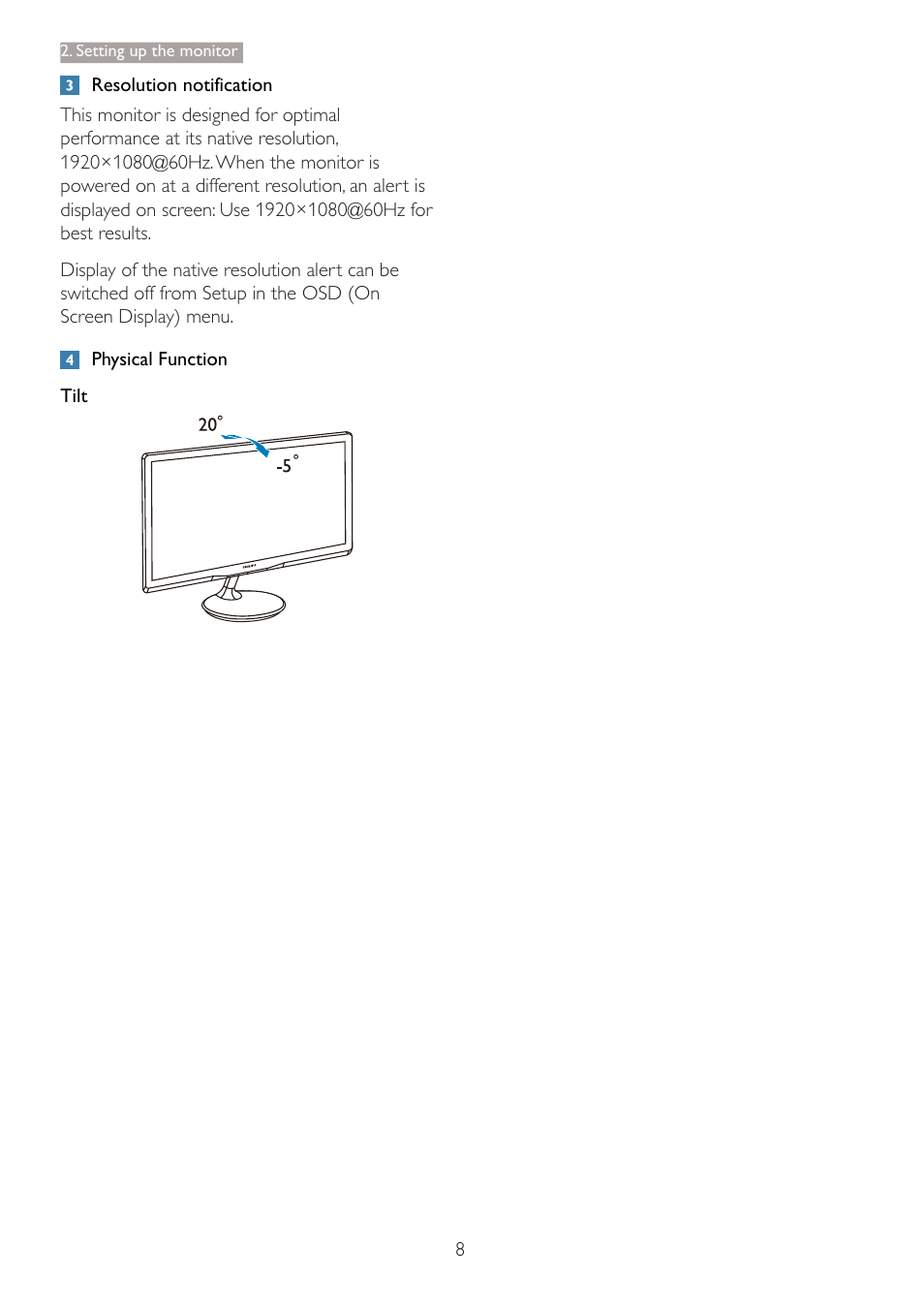Philips LCD monitor 247E4LHAB E-line 23.6" - 60 cm Full HD display with SmartImage Lite User Manual | Page 10 / 42