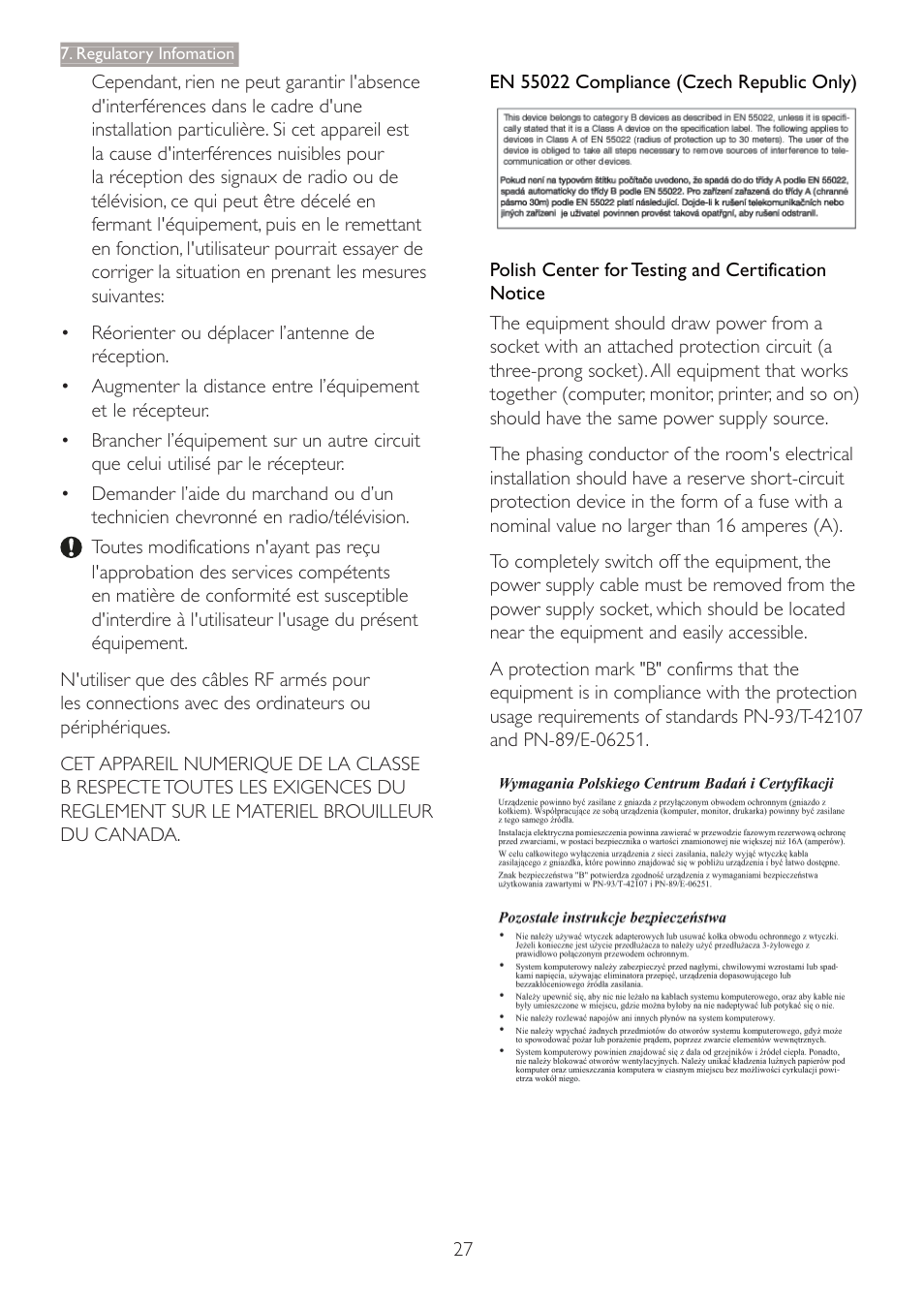 Philips LCD monitor 247E4LHAB E-line 23.6" - 60 cm Full HD display with SmartImage Lite User Manual | Page 29 / 42