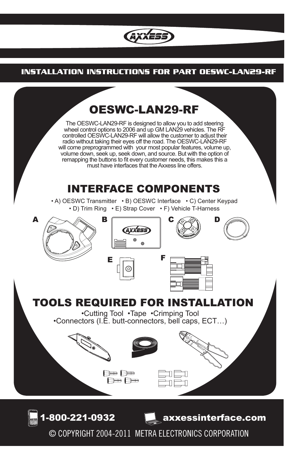 Axxess Interface OESWC-LAN29-RF User Manual | 8 pages