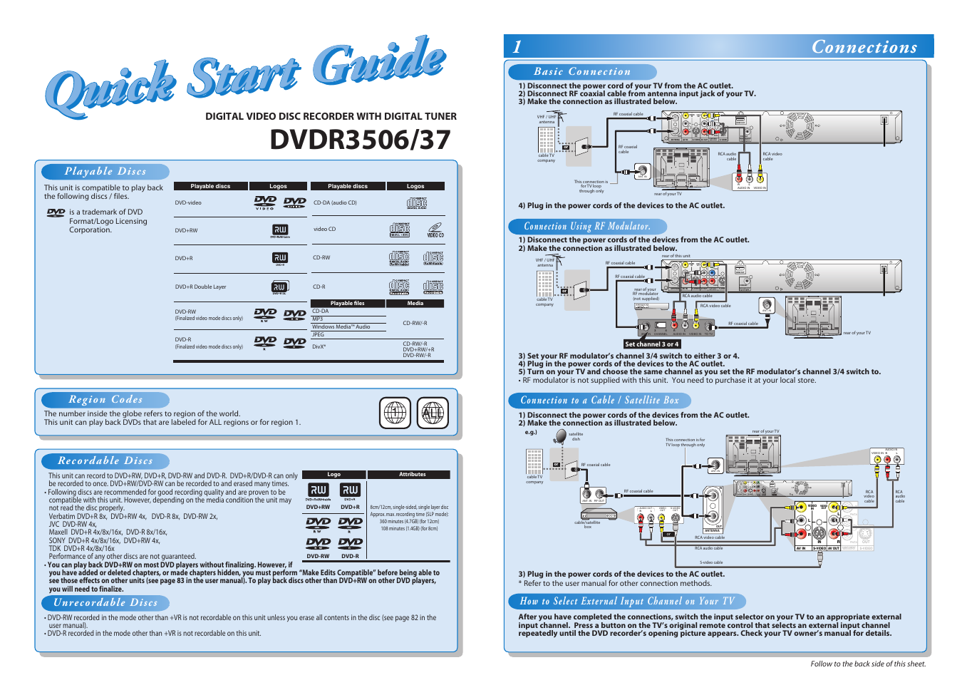 Philips DVDR3506-37B User Manual | 2 pages