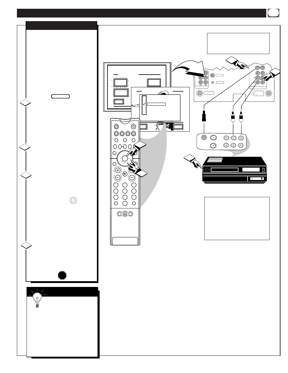 Sing the, Udio, Ideo | Nput, Acks, Continued, Mart | Philips 64P9161 User Manual | Page 35 / 60