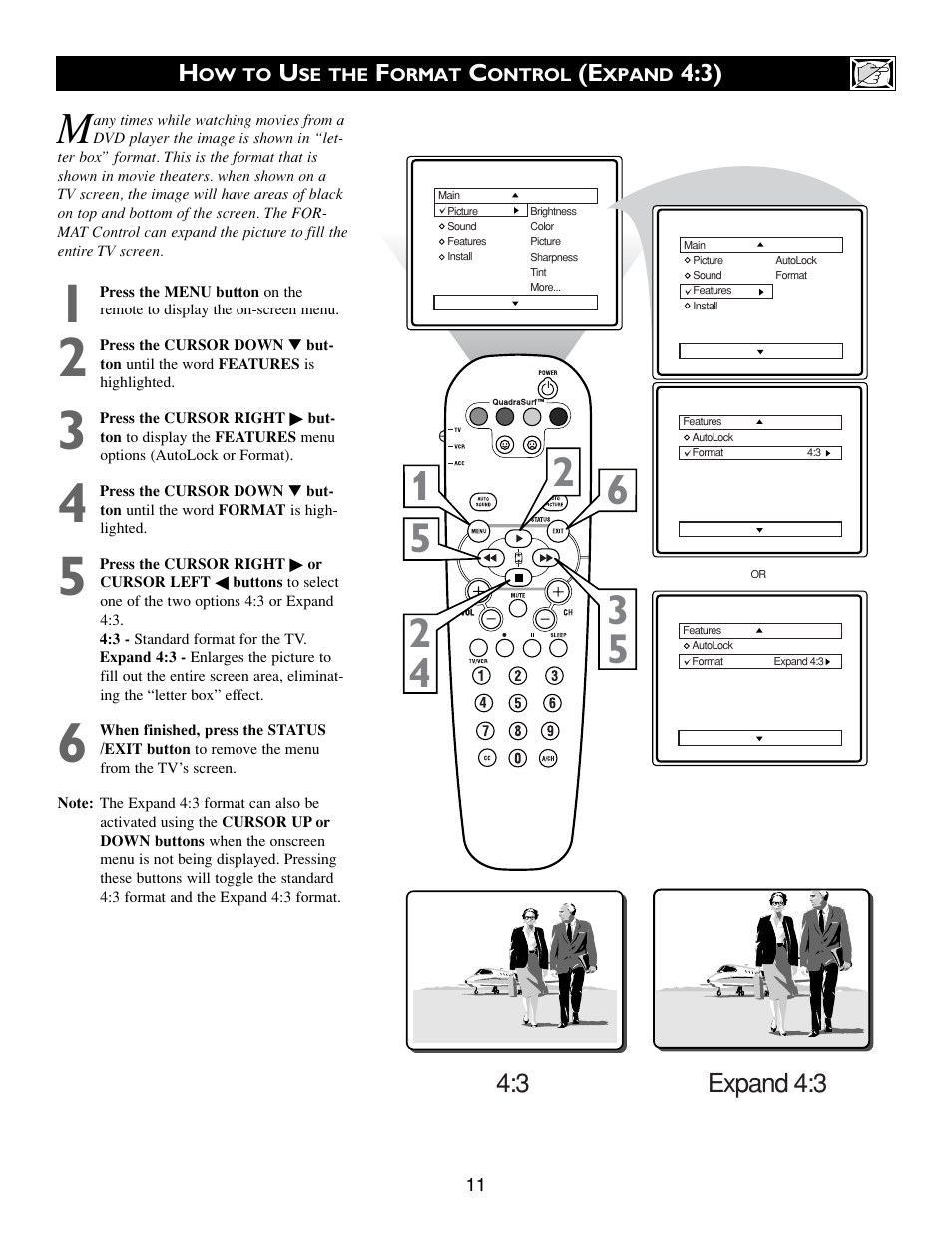 3 expand 4:3 | Philips 24PT633F User Manual | Page 11 / 36