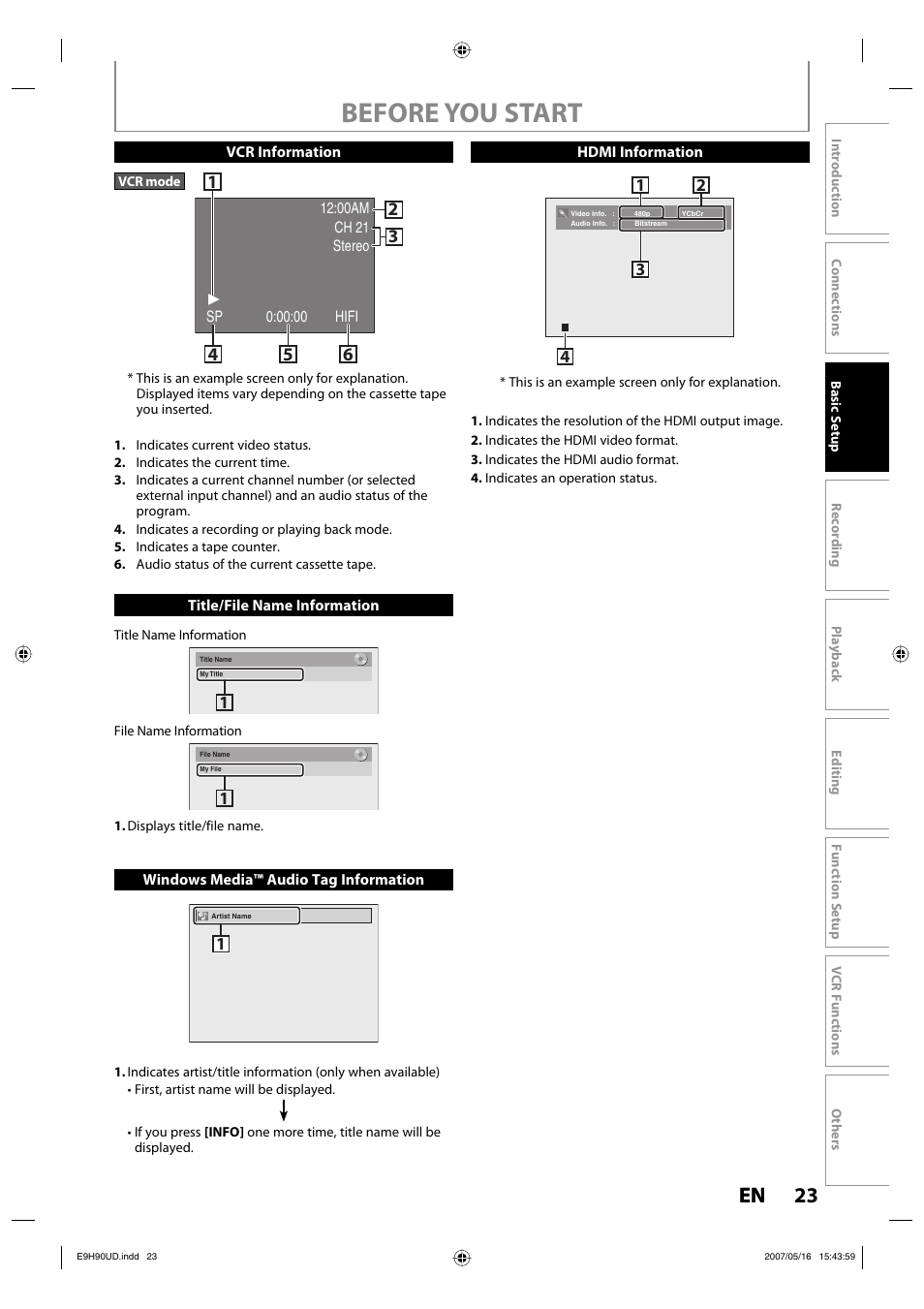 Before you start, 23 en 23 en | Philips DVDR3545V-37 User Manual | Page 23 / 116