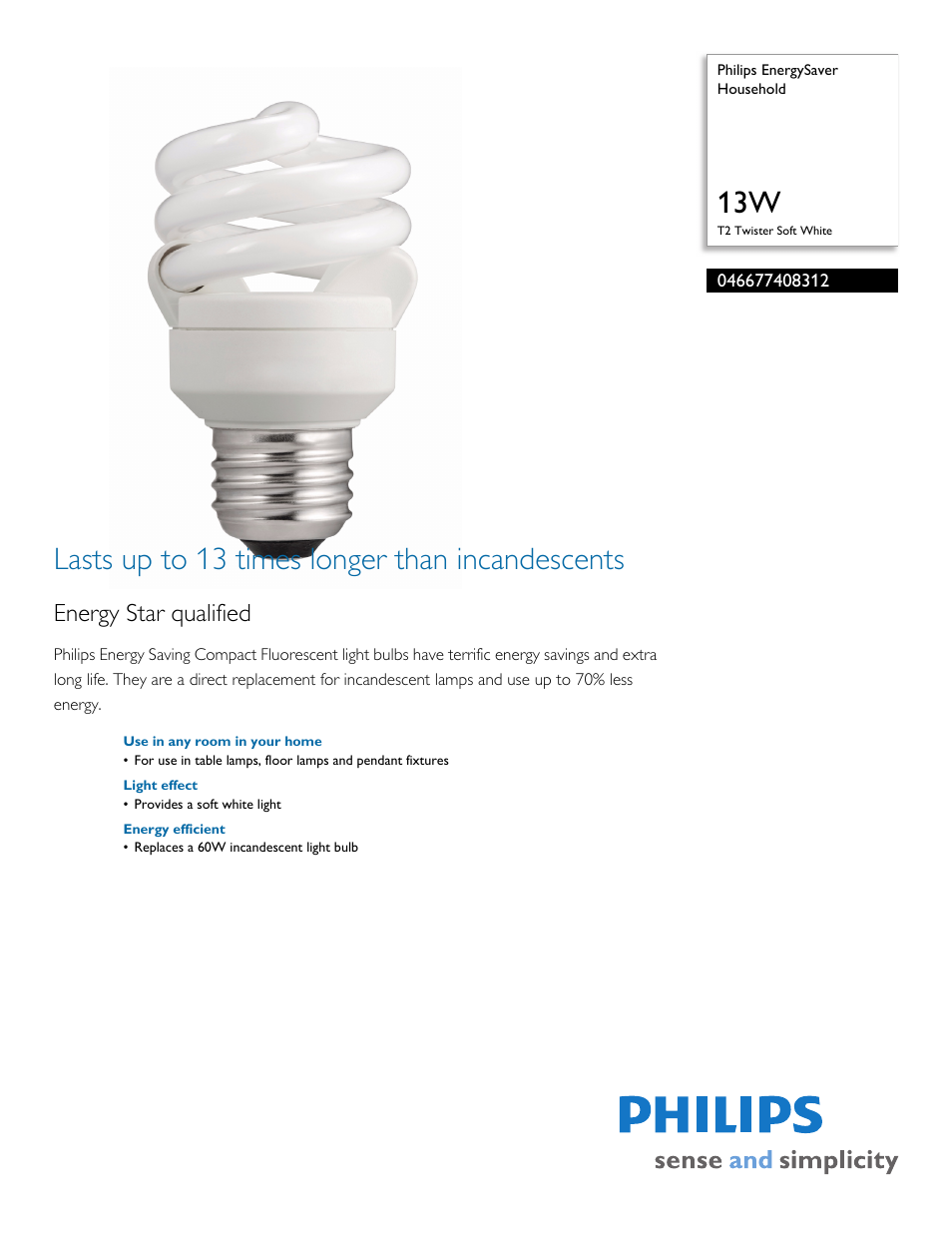 Philips 046677408312 User Manual | 2 pages