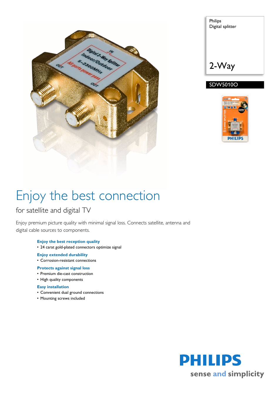 Philips SDW5010O-17 User Manual | 2 pages