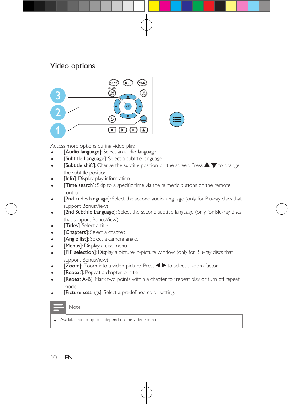 Philips Blu-ray Disc- DVD player BDP1200 User Manual | Page 10 / 22