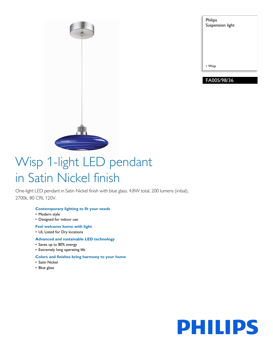 Philips FA0059836 User Manual | 2 pages