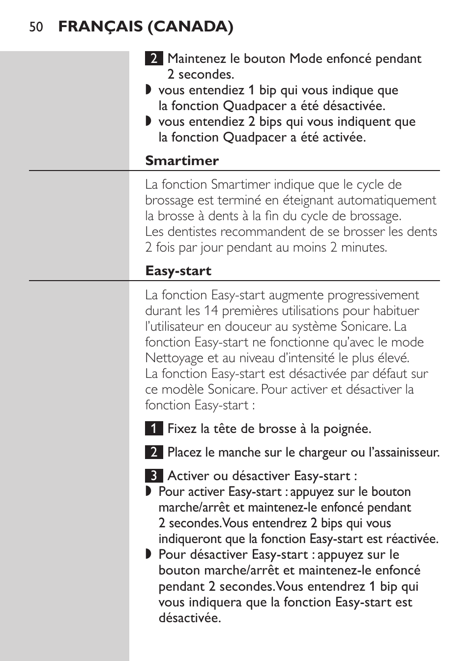 Philips Sonicare FlexCare Platinum Rechargeable sonic toothbrush FlexCare Platinum HX9170-10 3 modes 3 intensities 2 brush heads With pressure sensor UV Brush Head Sanitizer User Manual | Page 50 / 60