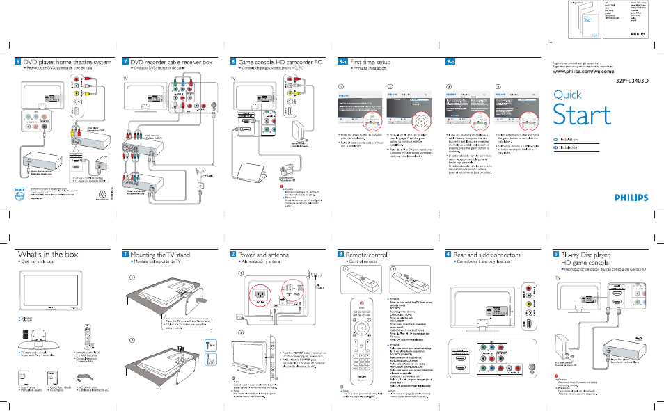 Philips 32PFL3403D-F7 User Manual | 1 page