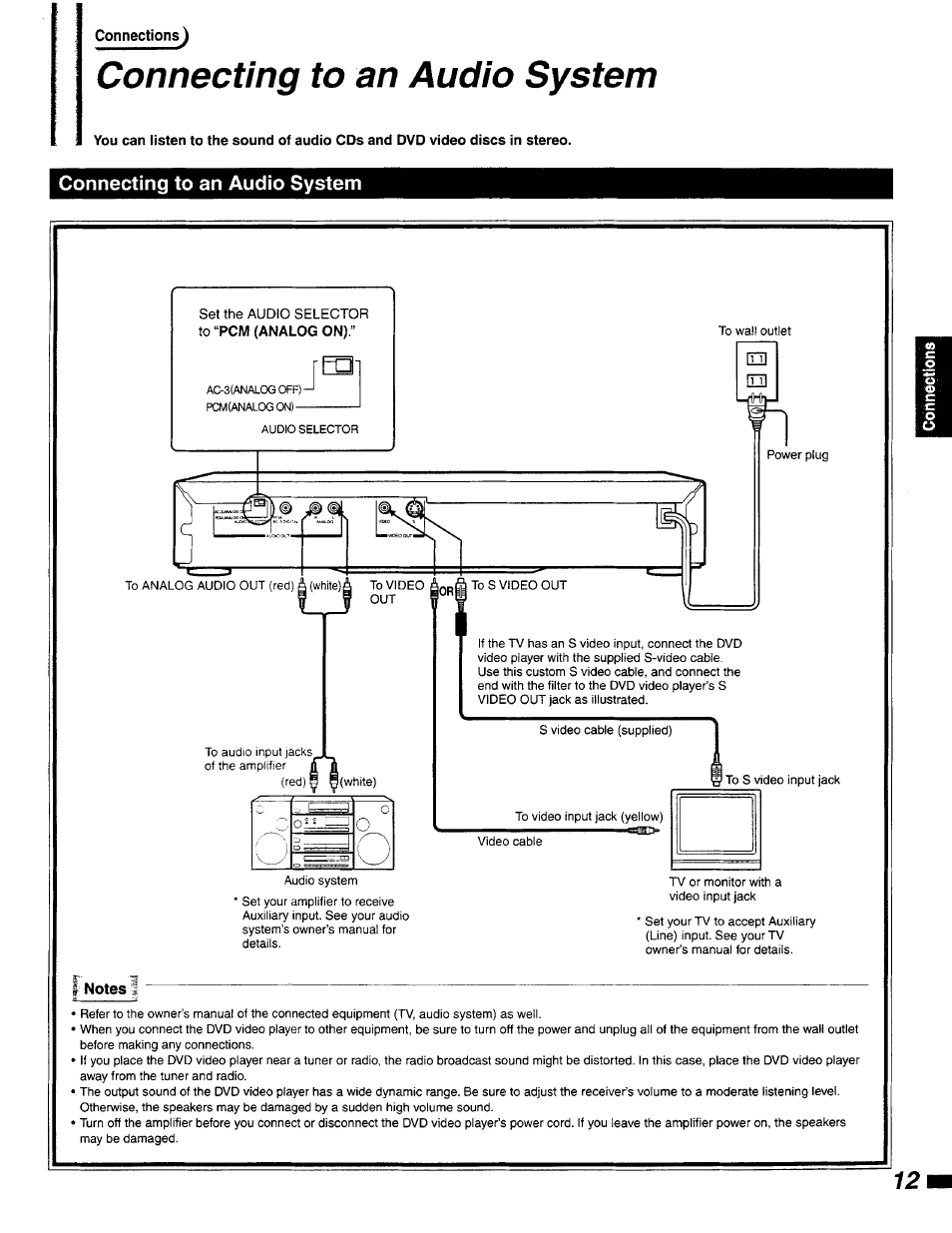 Connecting to an audio system | Philips DVD400AT99 User Manual | Page 12 / 41