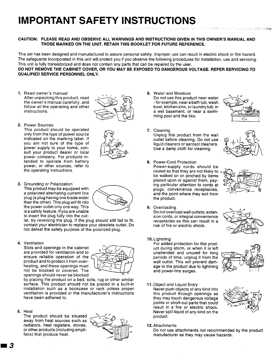 Important safety instructions | Philips DVD400AT99 User Manual | Page 3 / 41