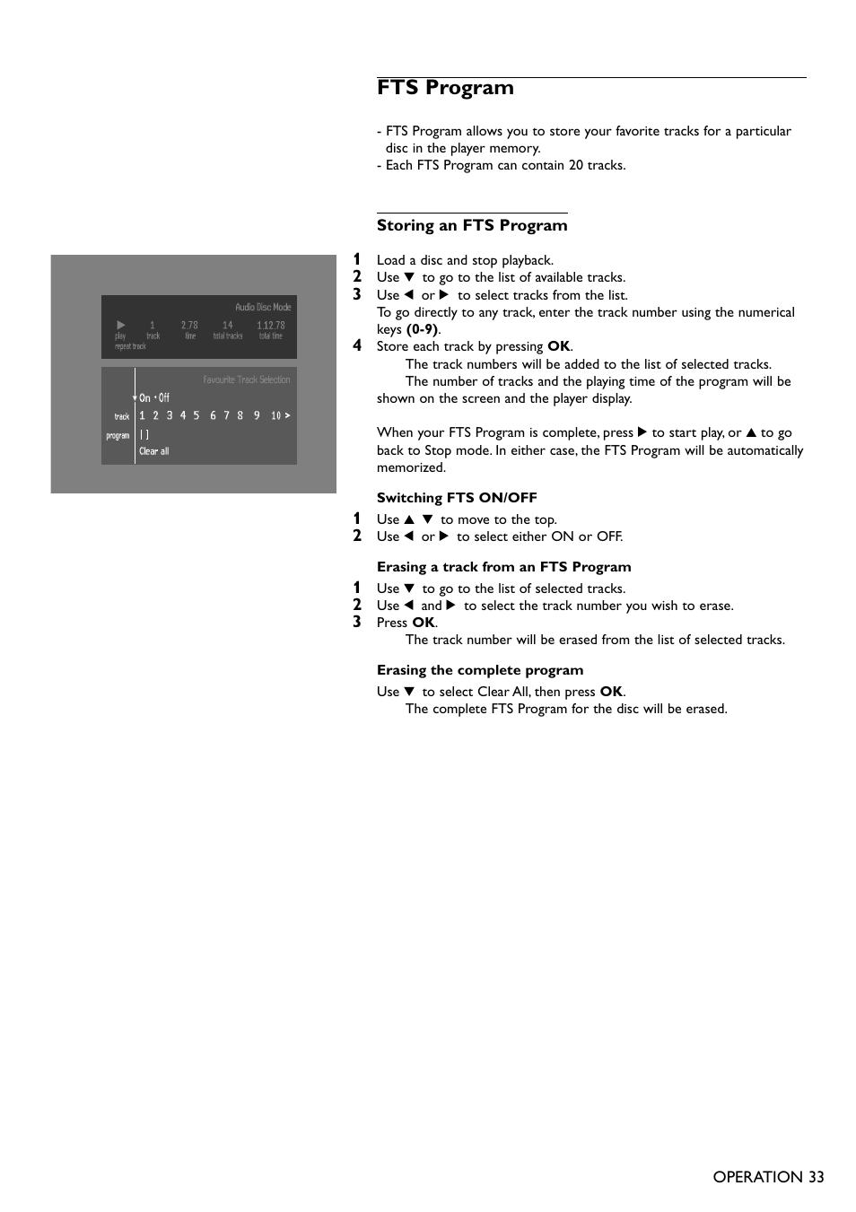 Fts program | Philips DVD711AT98 User Manual | Page 33 / 36