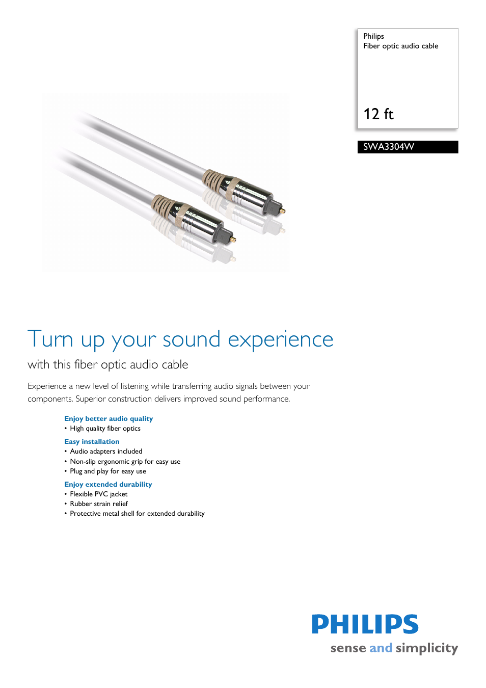 Philips SWA3304W-17 User Manual | 2 pages