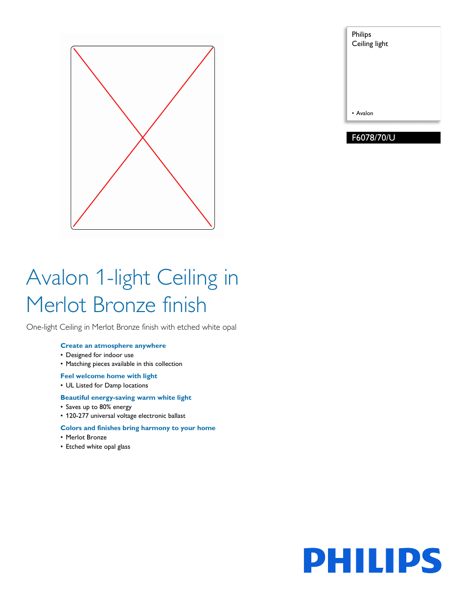 Philips F607870U User Manual | 2 pages