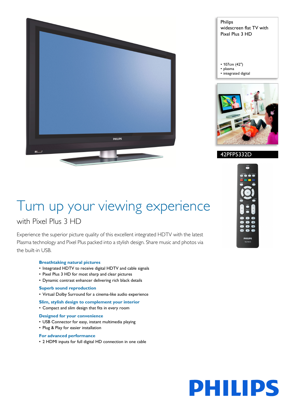 Philips 42PFP5332D-37E User Manual | 3 pages
