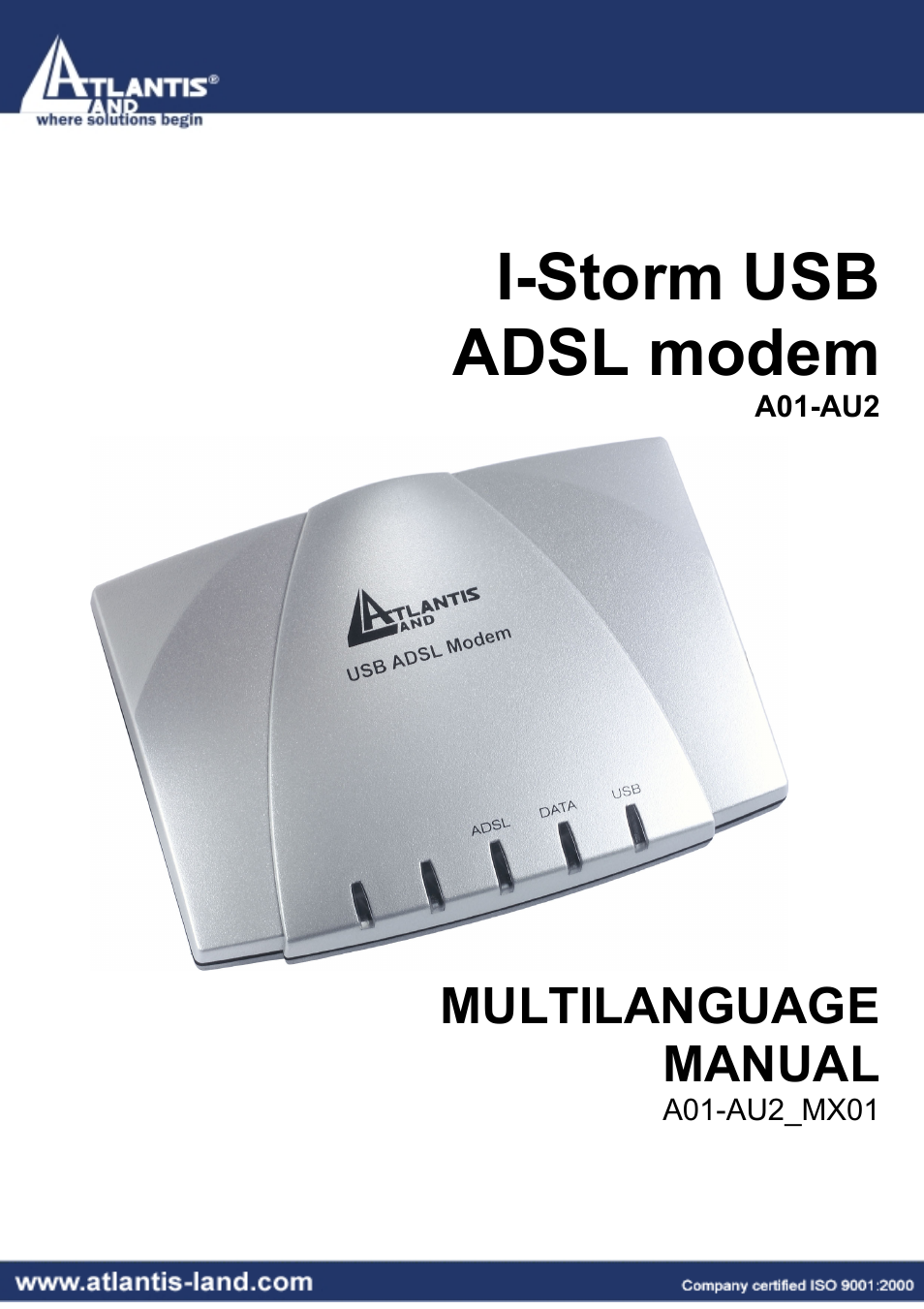 Atlantis Land I-Storm USB ADSL modem A01-AU2 User Manual | 83 pages