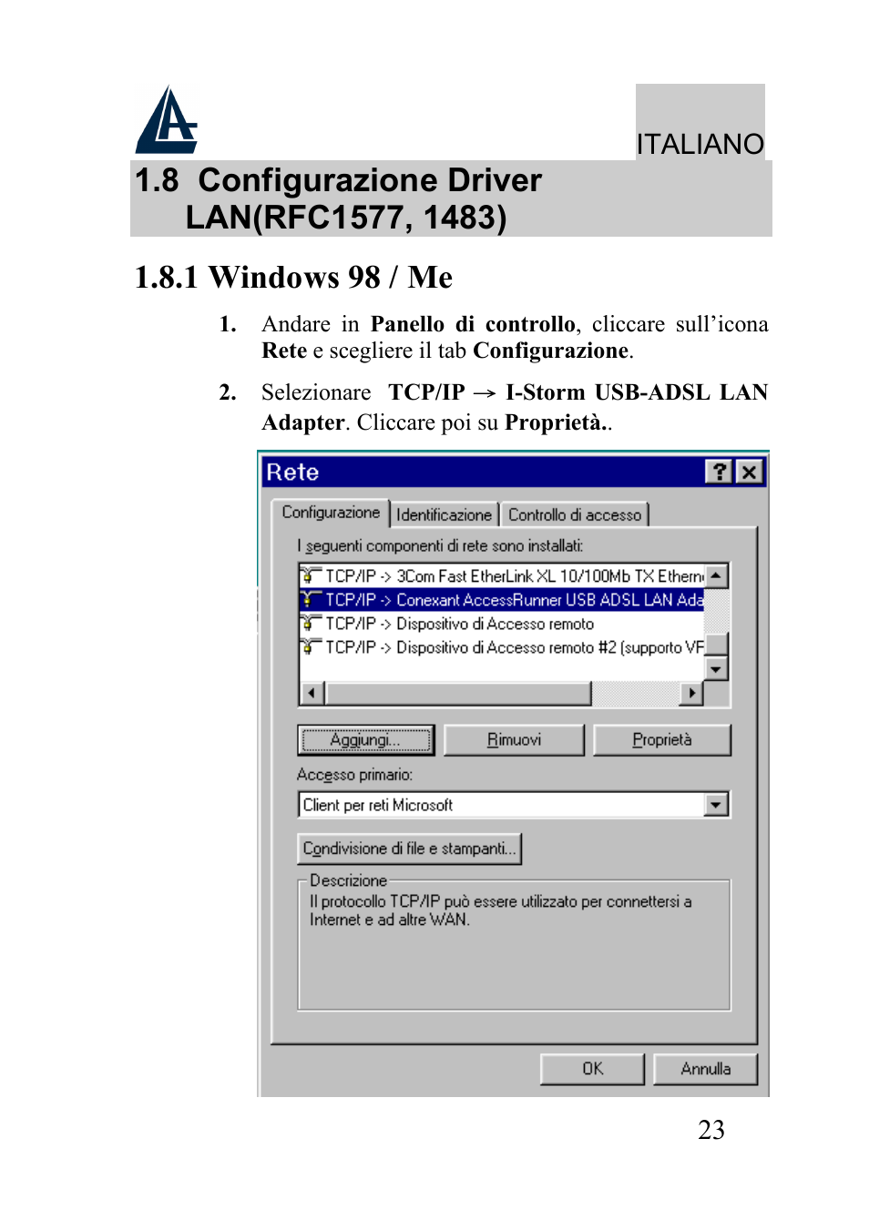Atlantis Land I-Storm USB ADSL modem A01-AU2 User Manual | Page 23 / 83