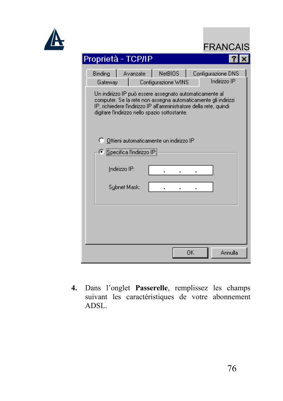 Francais | Atlantis Land I-Storm USB ADSL modem A01-AU2 User Manual | Page 76 / 83