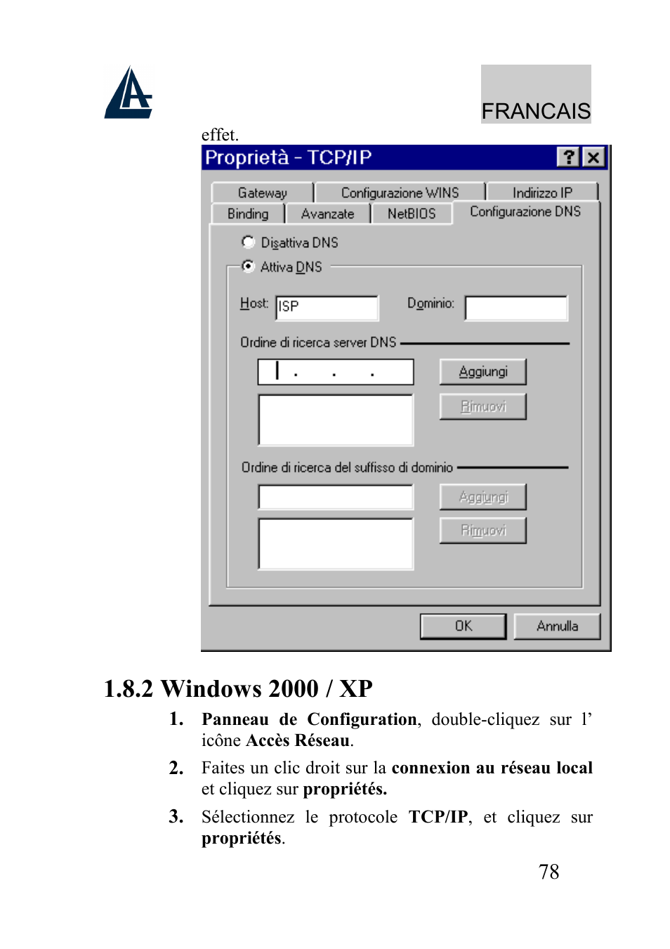 Francais | Atlantis Land I-Storm USB ADSL modem A01-AU2 User Manual | Page 78 / 83