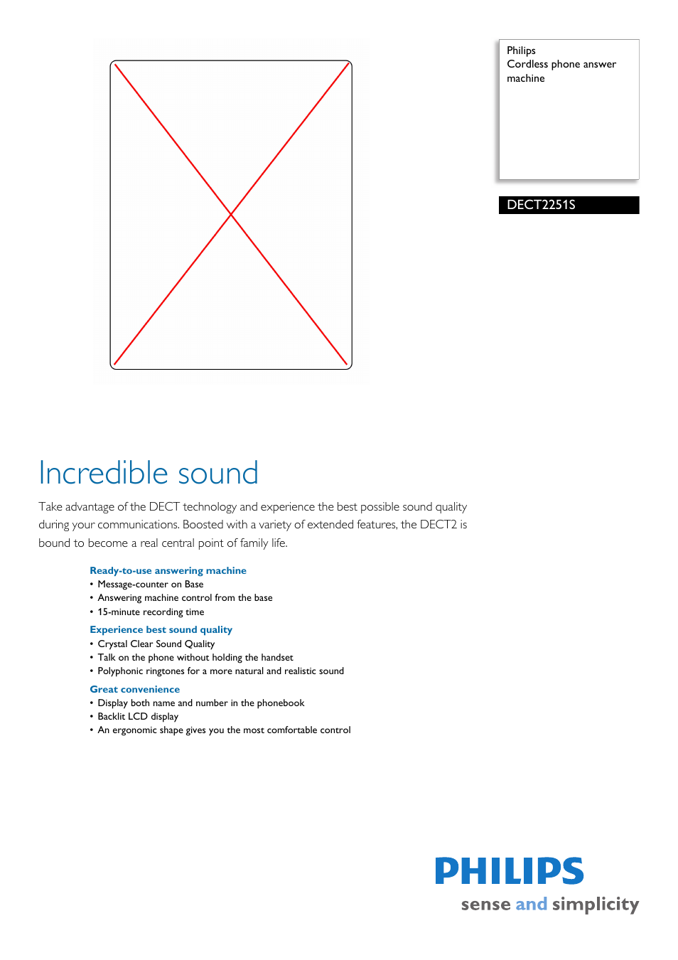 Philips DECT2251S-17 User Manual | 2 pages