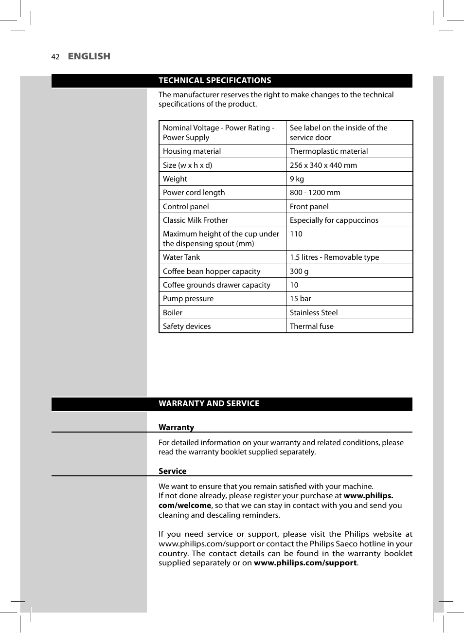 Philips HD8750-47 User Manual | Page 44 / 48