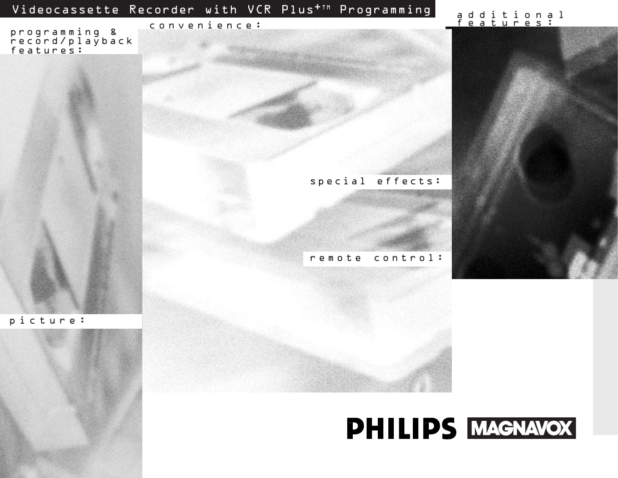 Vrx222at, Videocassette recorder with vcr plus, Programming | Philips VRX222AT99 User Manual | Page 2 / 2
