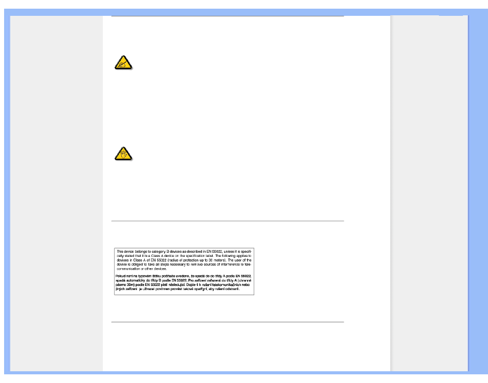 Commission federale de la, Communication (fcc declaration), En 55022 compliance (czech | Republic only), Polish center for testing and, Certification notice | Philips 191E1SB-00 User Manual | Page 17 / 84