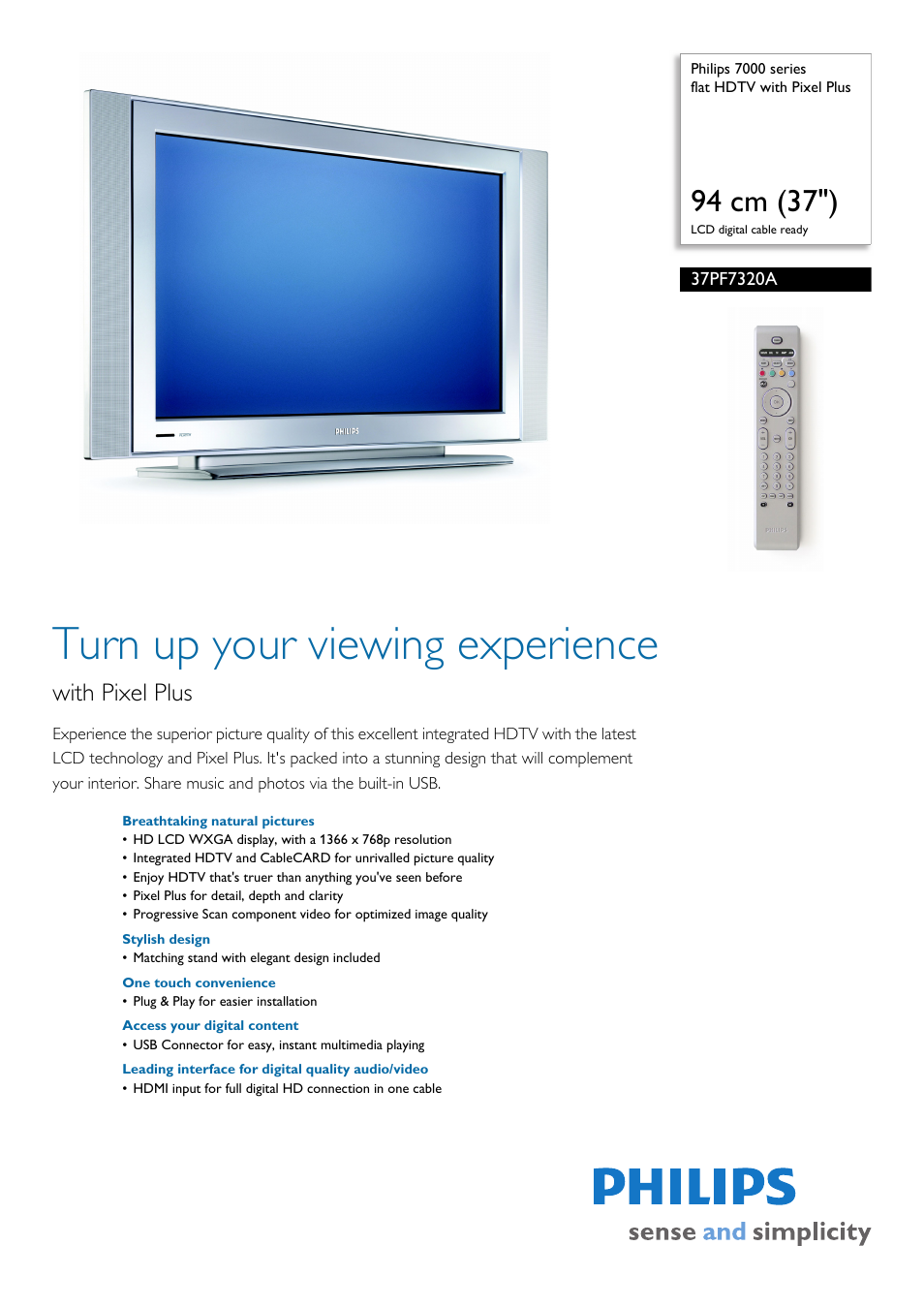 Philips 37PF7320A-37B User Manual | 3 pages